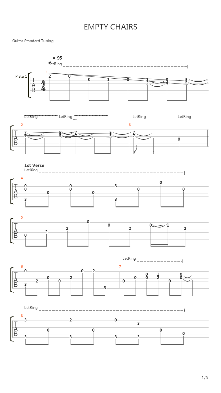 Empty Chairs吉他谱