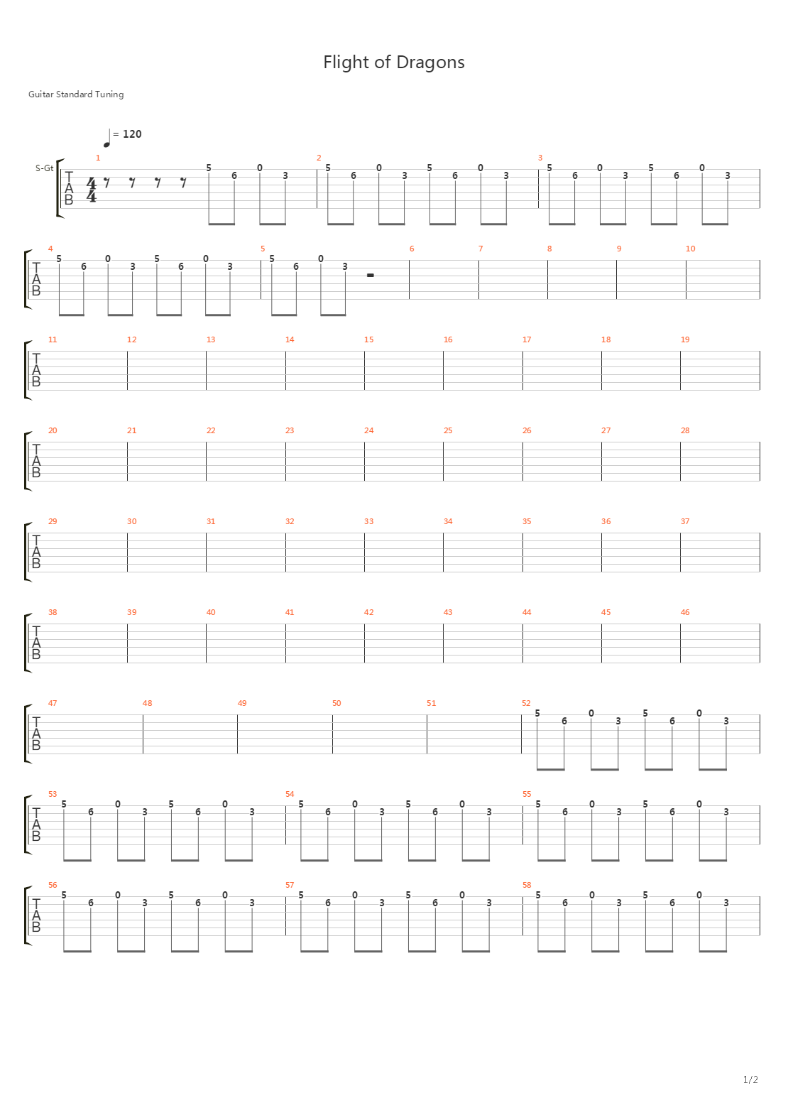 Flight Of Dragons吉他谱