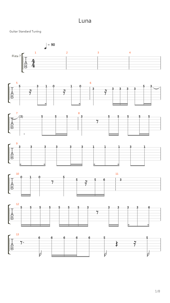 Luna吉他谱