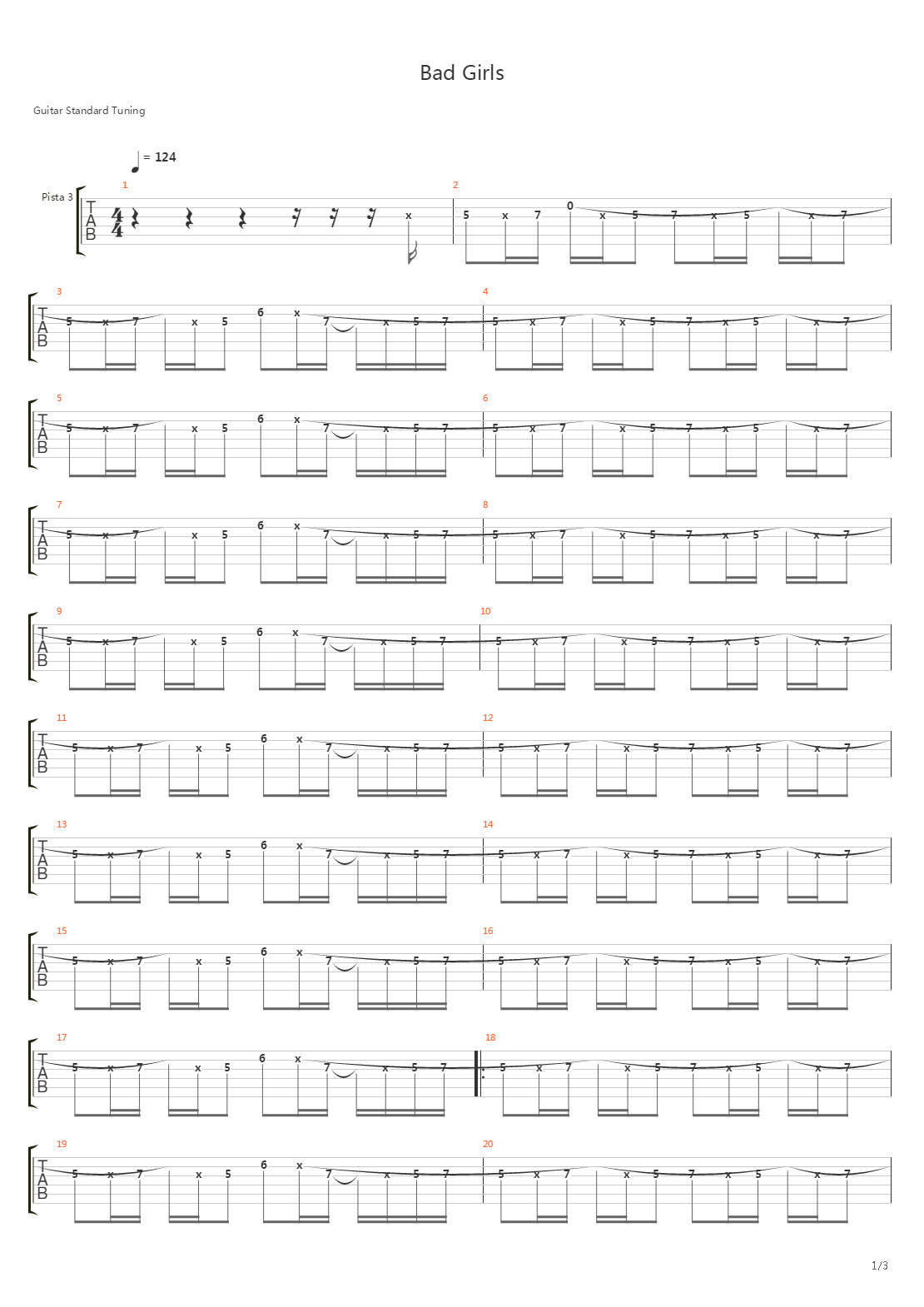 Bad Girls吉他谱