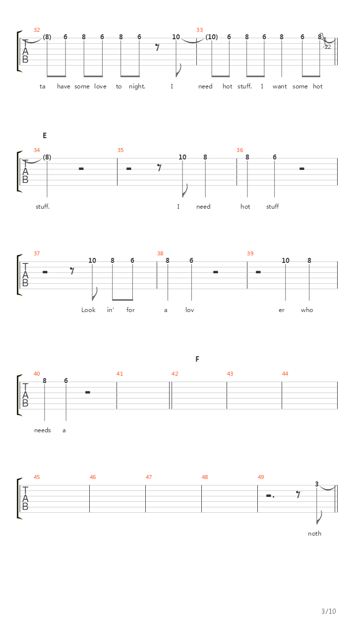 Hot Stuff吉他谱