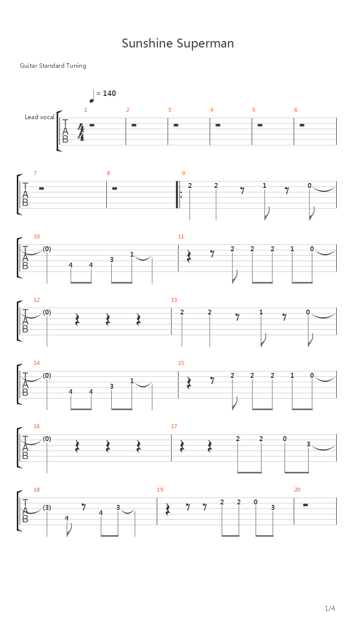 Sunshine Superman吉他谱