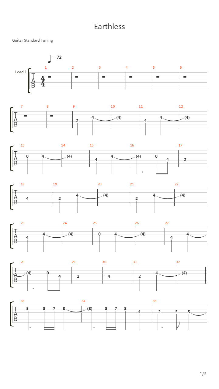 Earthless吉他谱