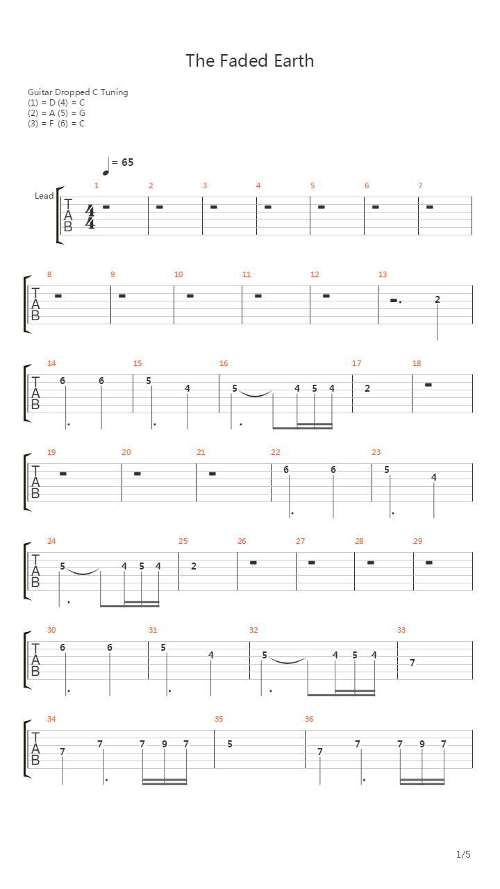 The Faded Earth吉他谱