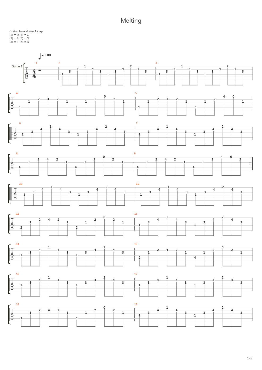 Melting吉他谱