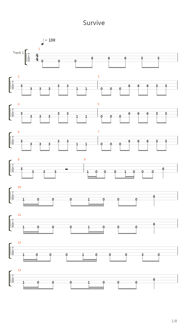 Survive吉他谱
