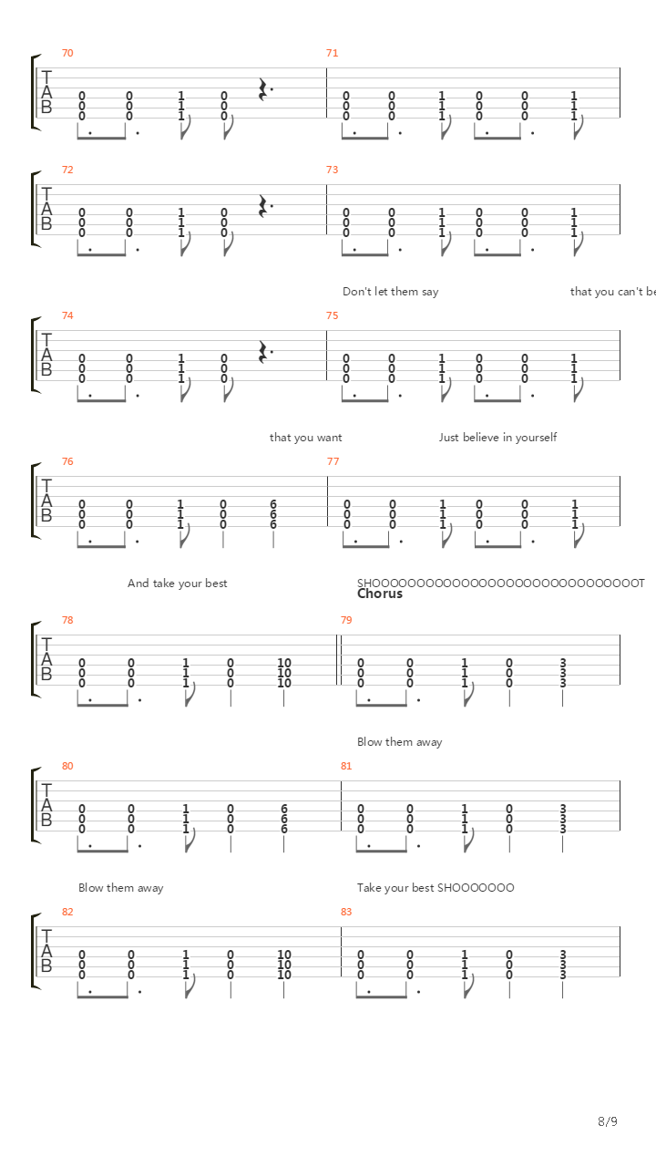 Take Your Best Shot吉他谱