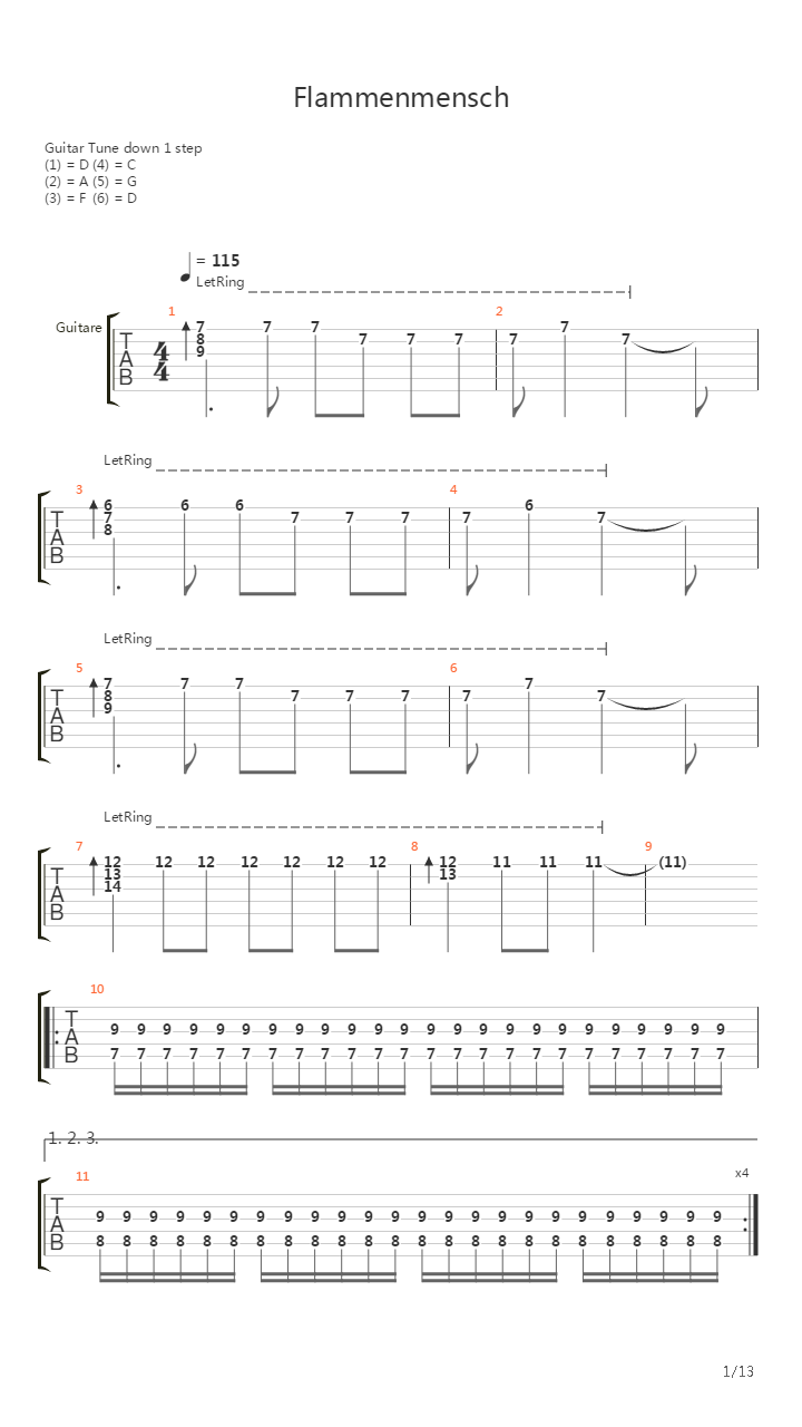 Flammenmensch吉他谱