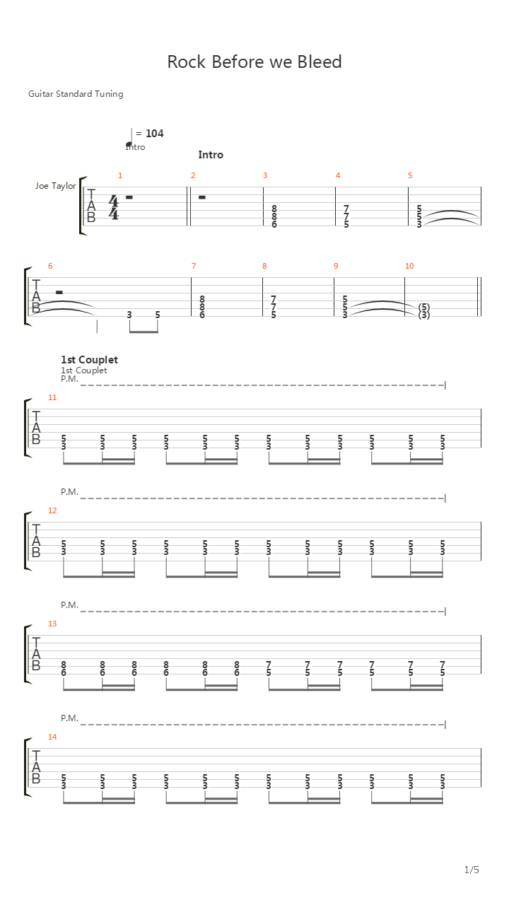 Rock Before We Bleed吉他谱