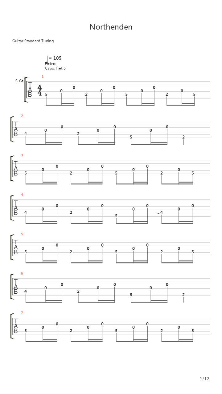 Northenden吉他谱