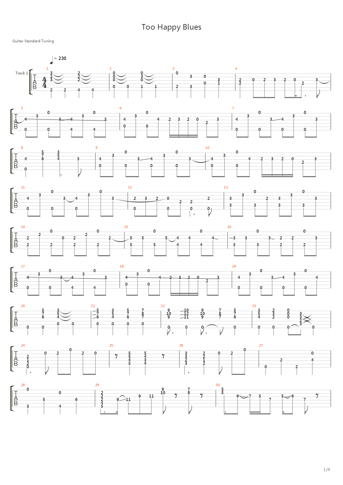 Too Happy Blues吉他谱
