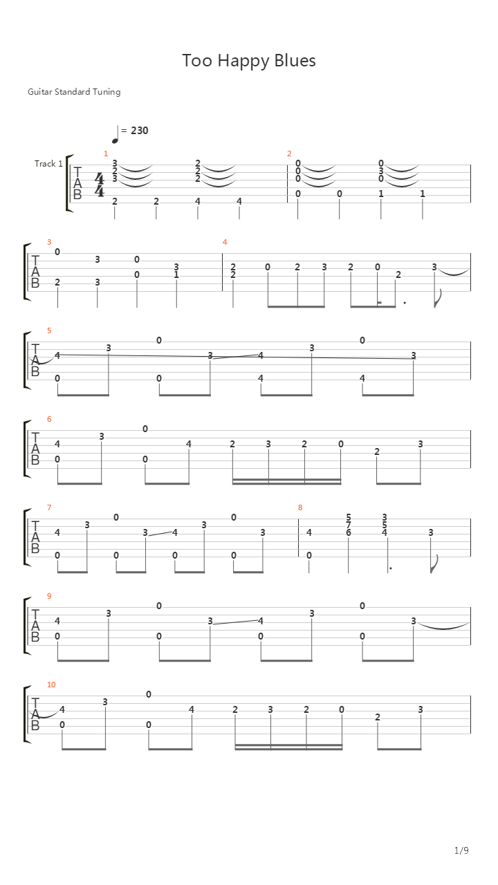 Too Happy Blues吉他谱