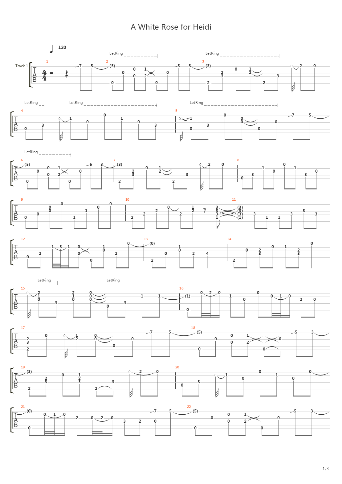 White Rose For Heidi吉他谱