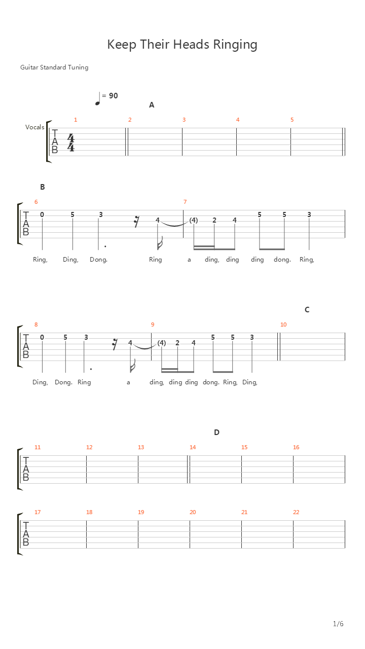 Keep Their Heads Ringin吉他谱