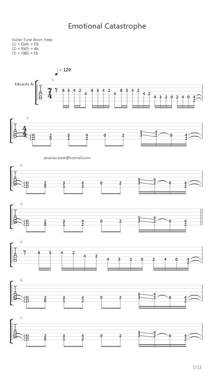 Emotional Catastrophe吉他谱
