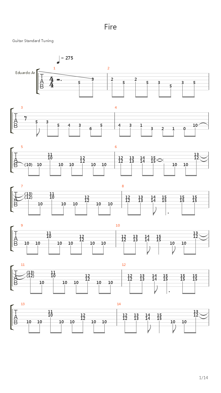 Fire吉他谱