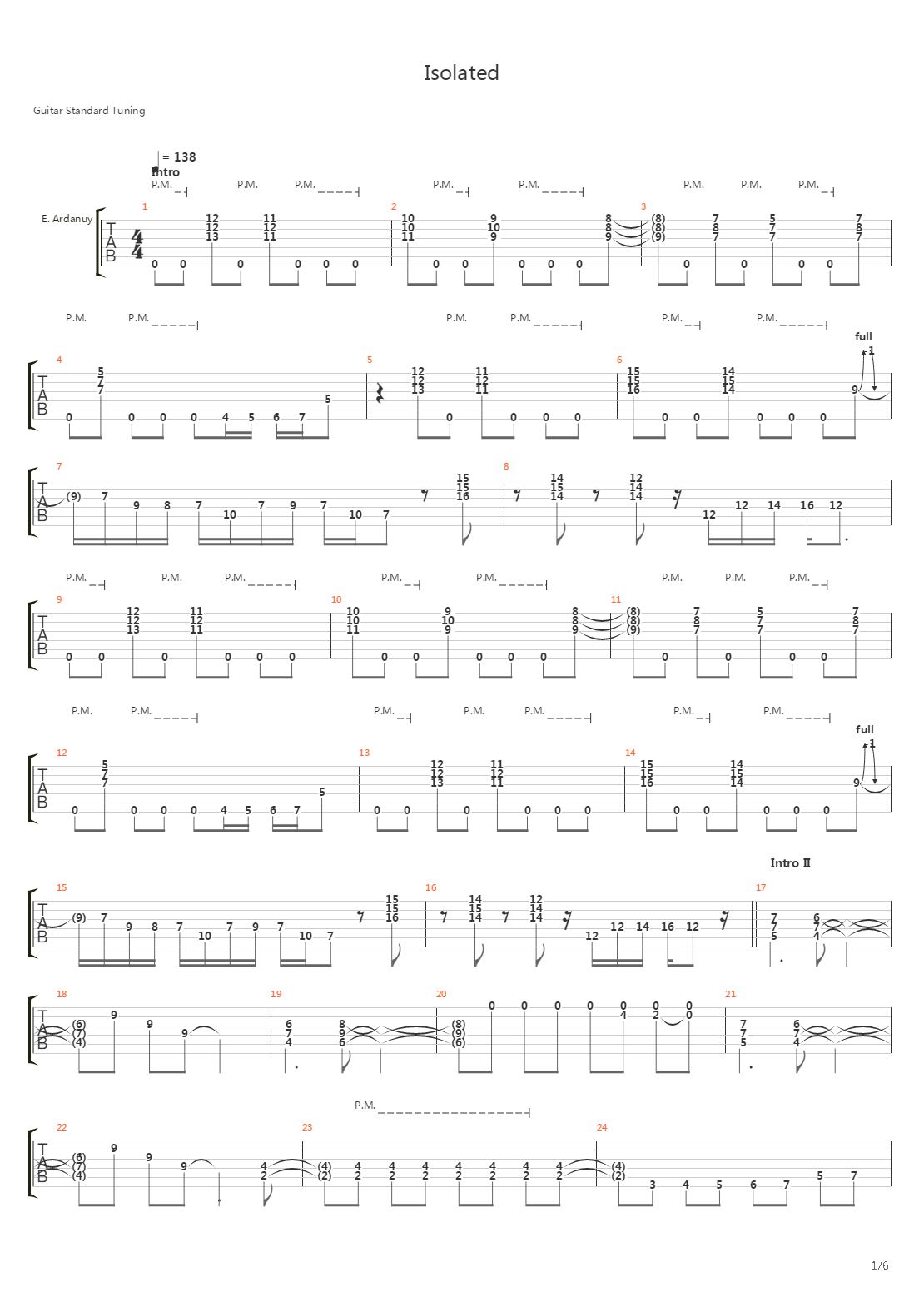 Isolated吉他谱