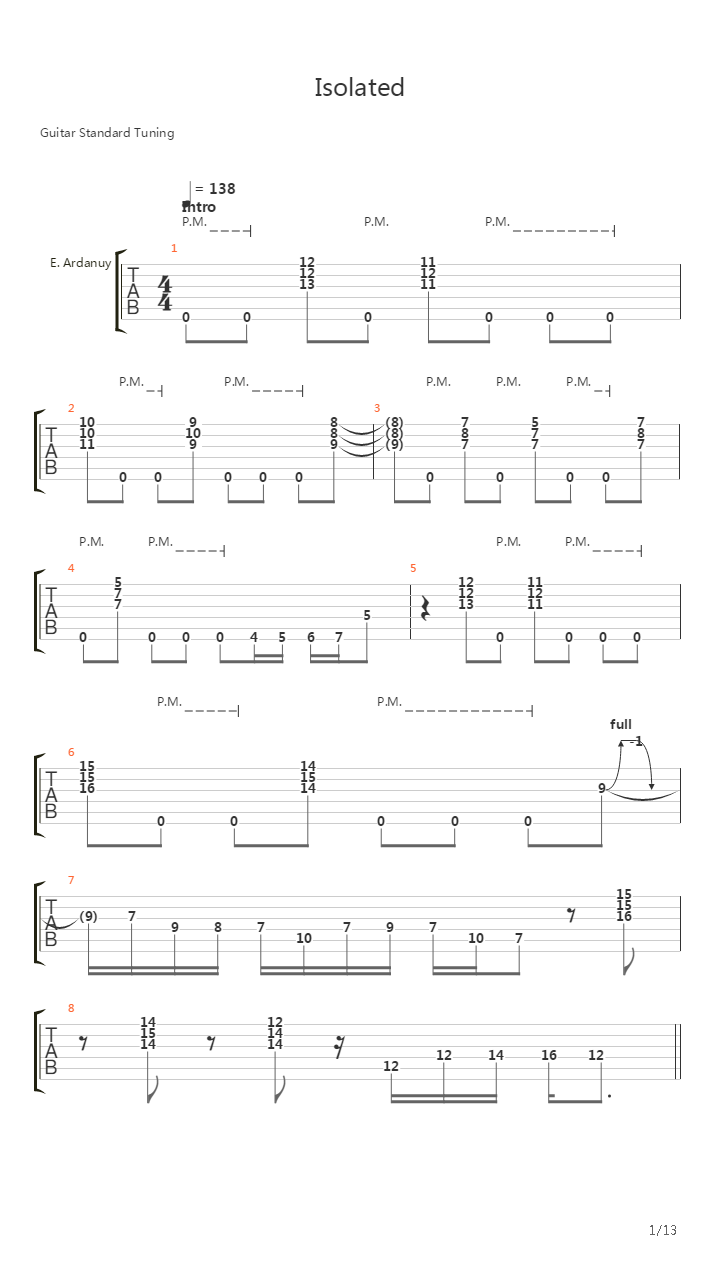 Isolated吉他谱