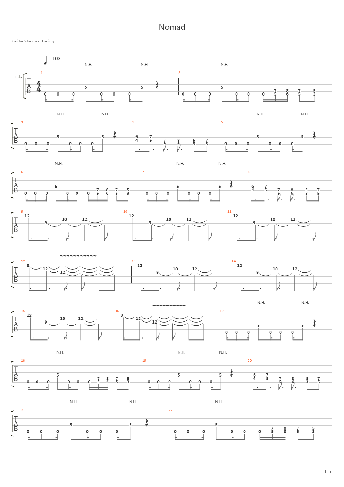 Nomad吉他谱