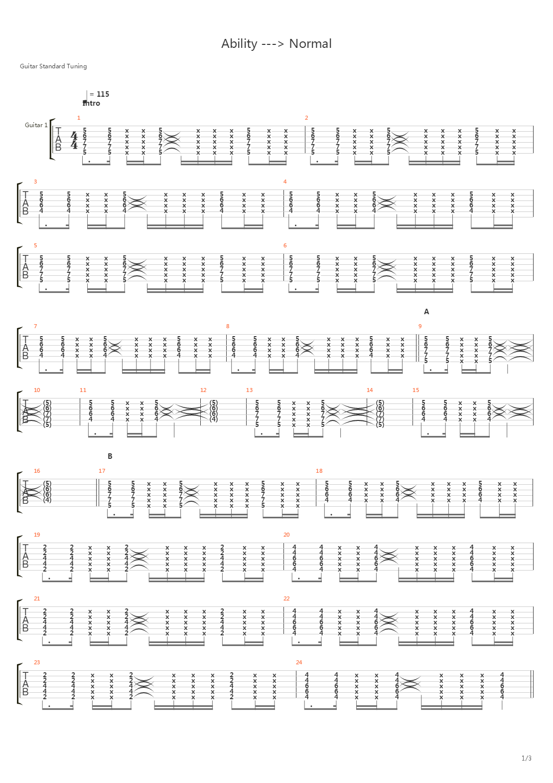Ability - Normal吉他谱