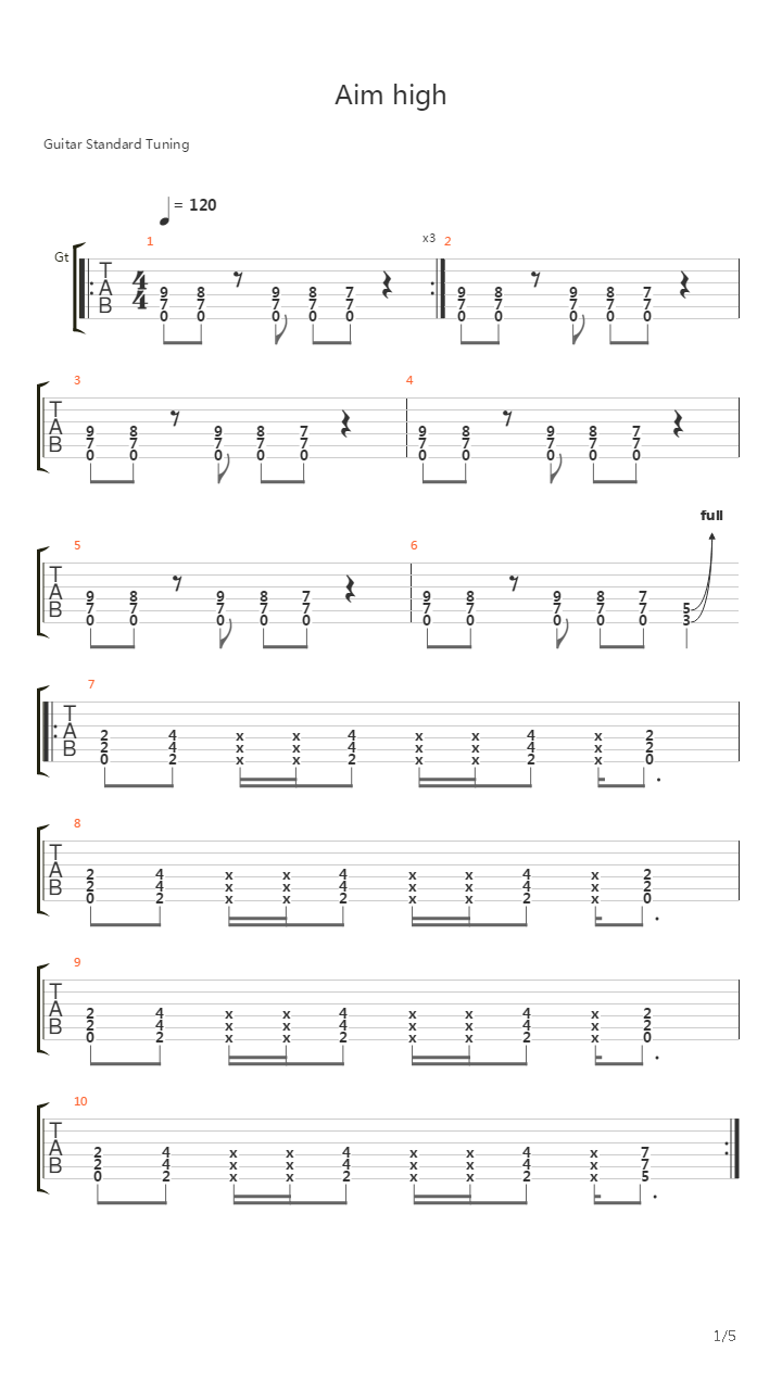 Aim High吉他谱