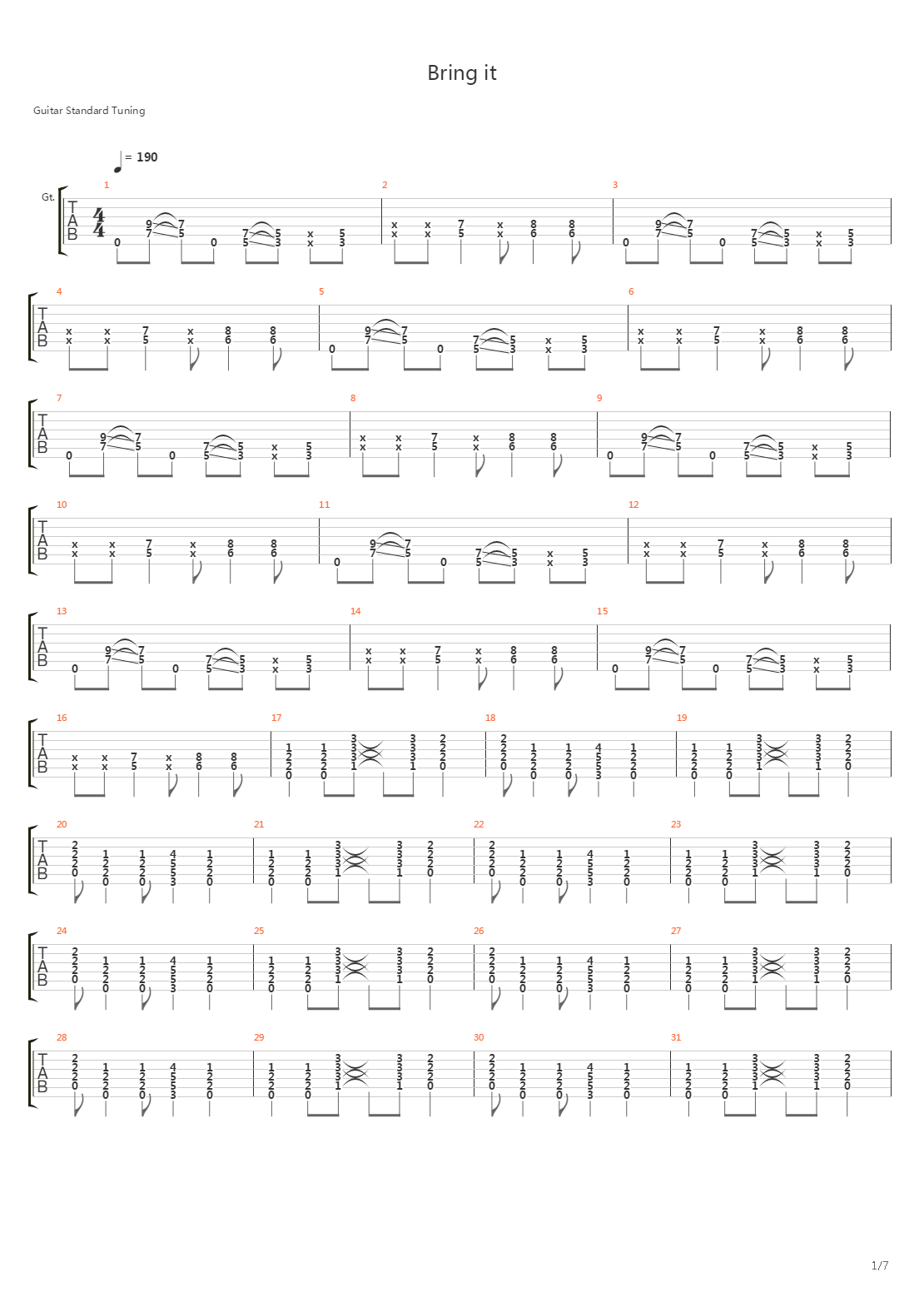 Bring It吉他谱
