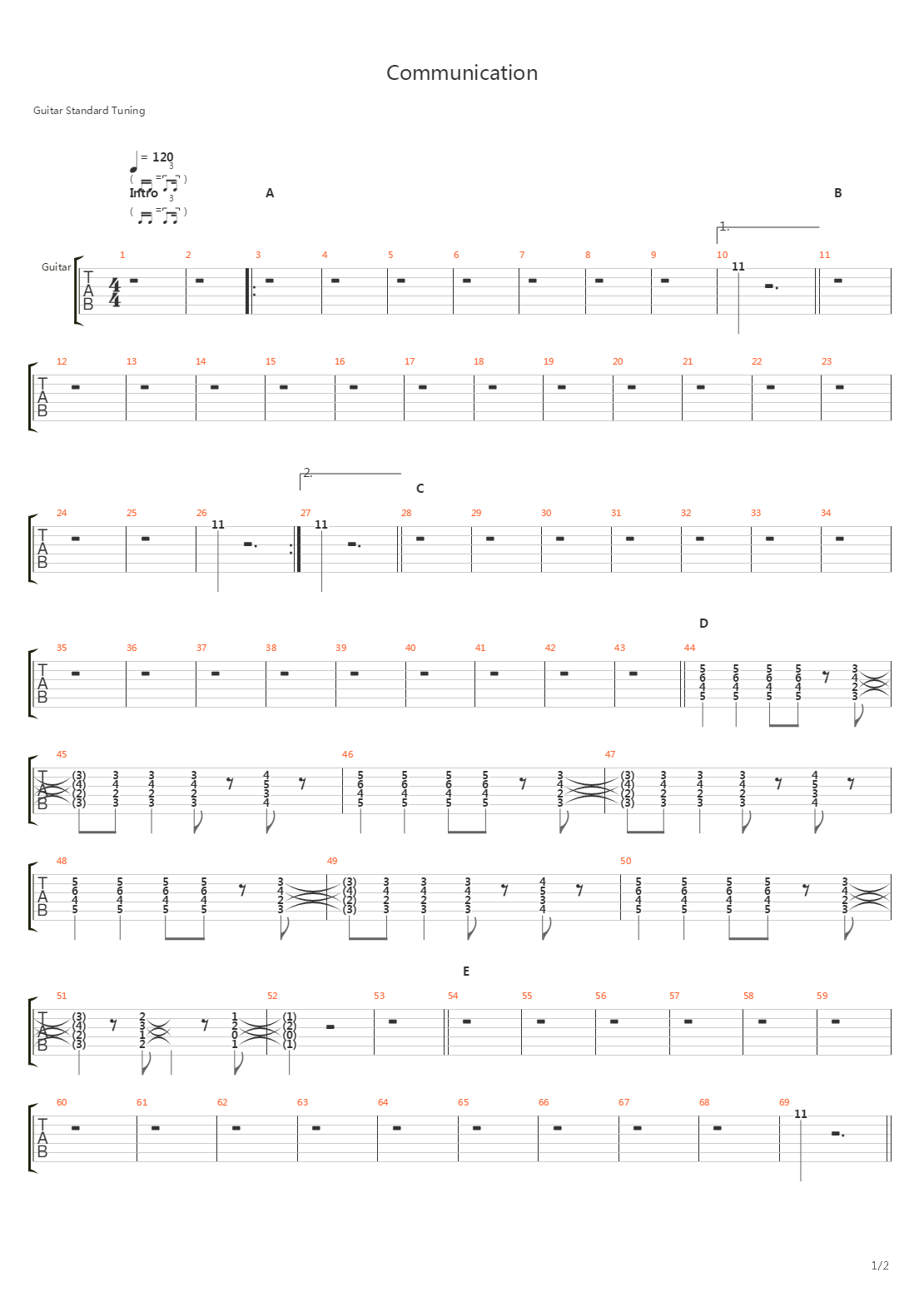 Communication吉他谱