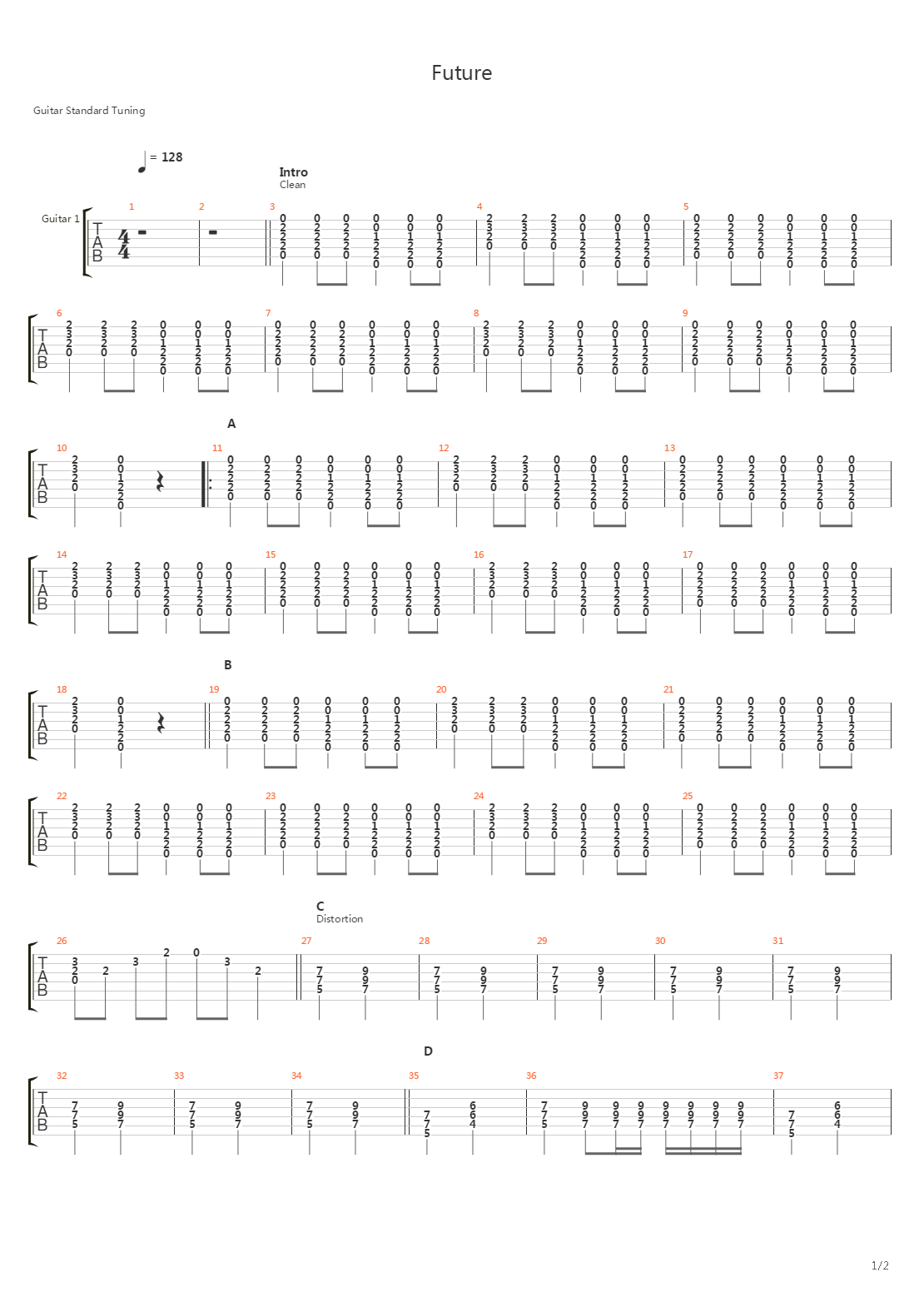 Future吉他谱