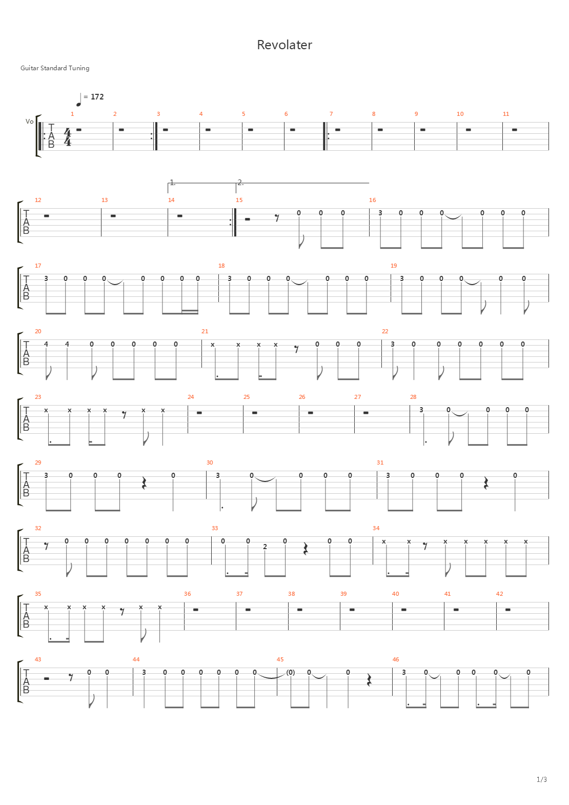 Revolater吉他谱