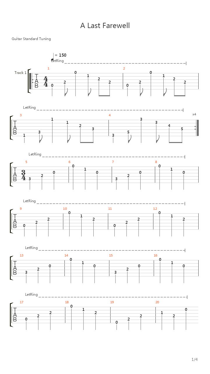 A Last Farewell吉他谱