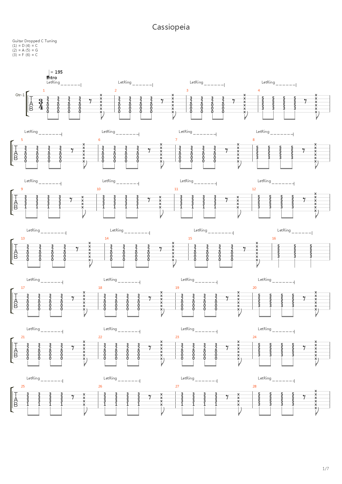 Cassiopeia吉他谱