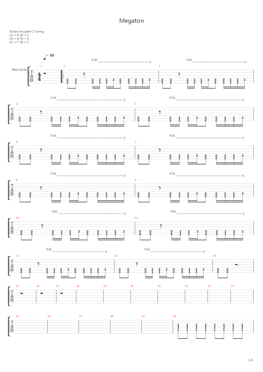 Megaton吉他谱