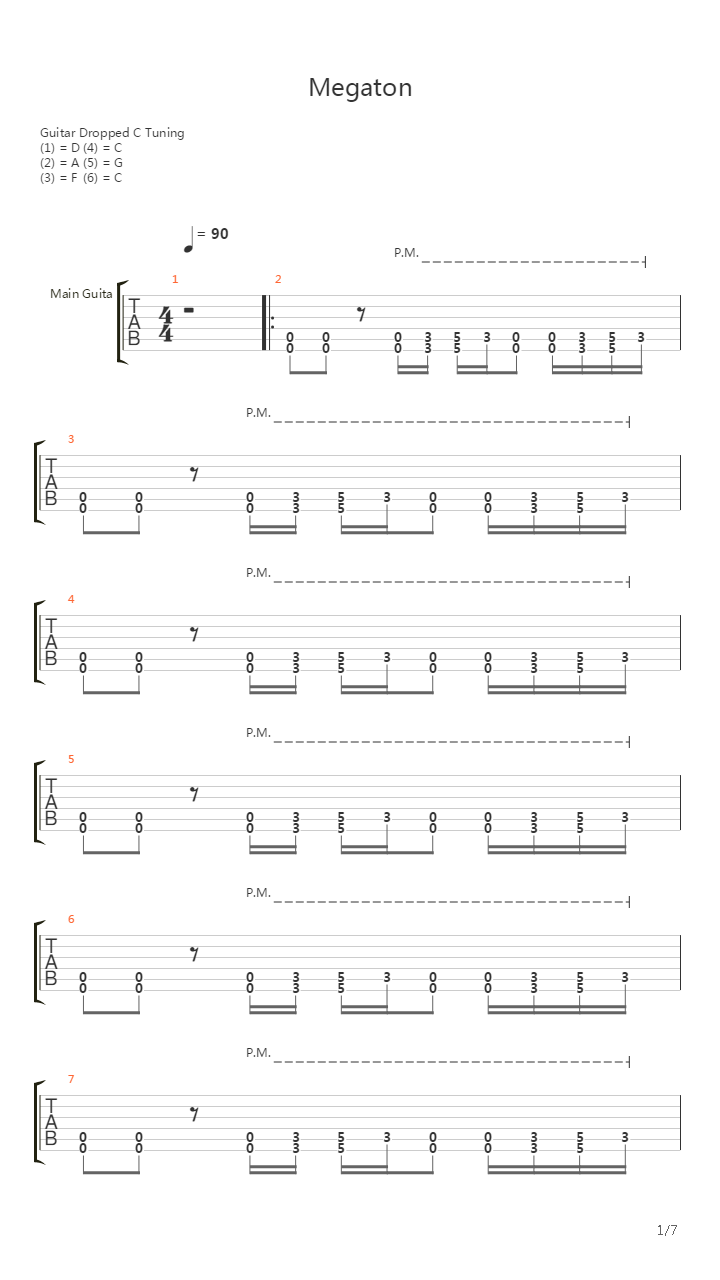 Megaton吉他谱