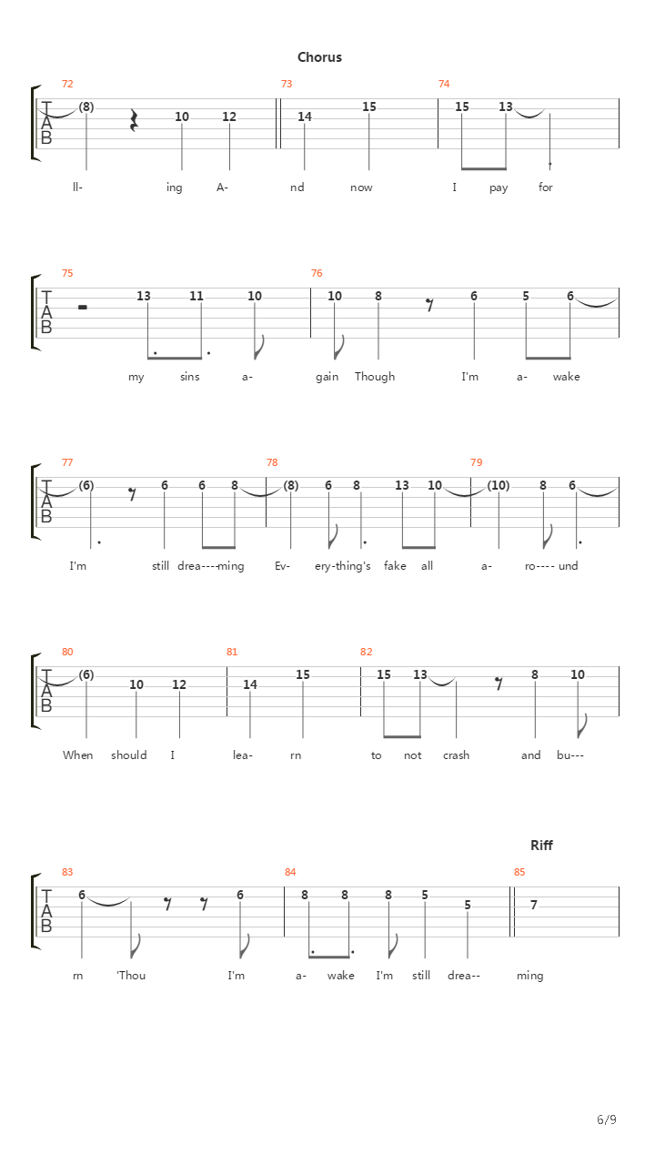 Falling吉他谱