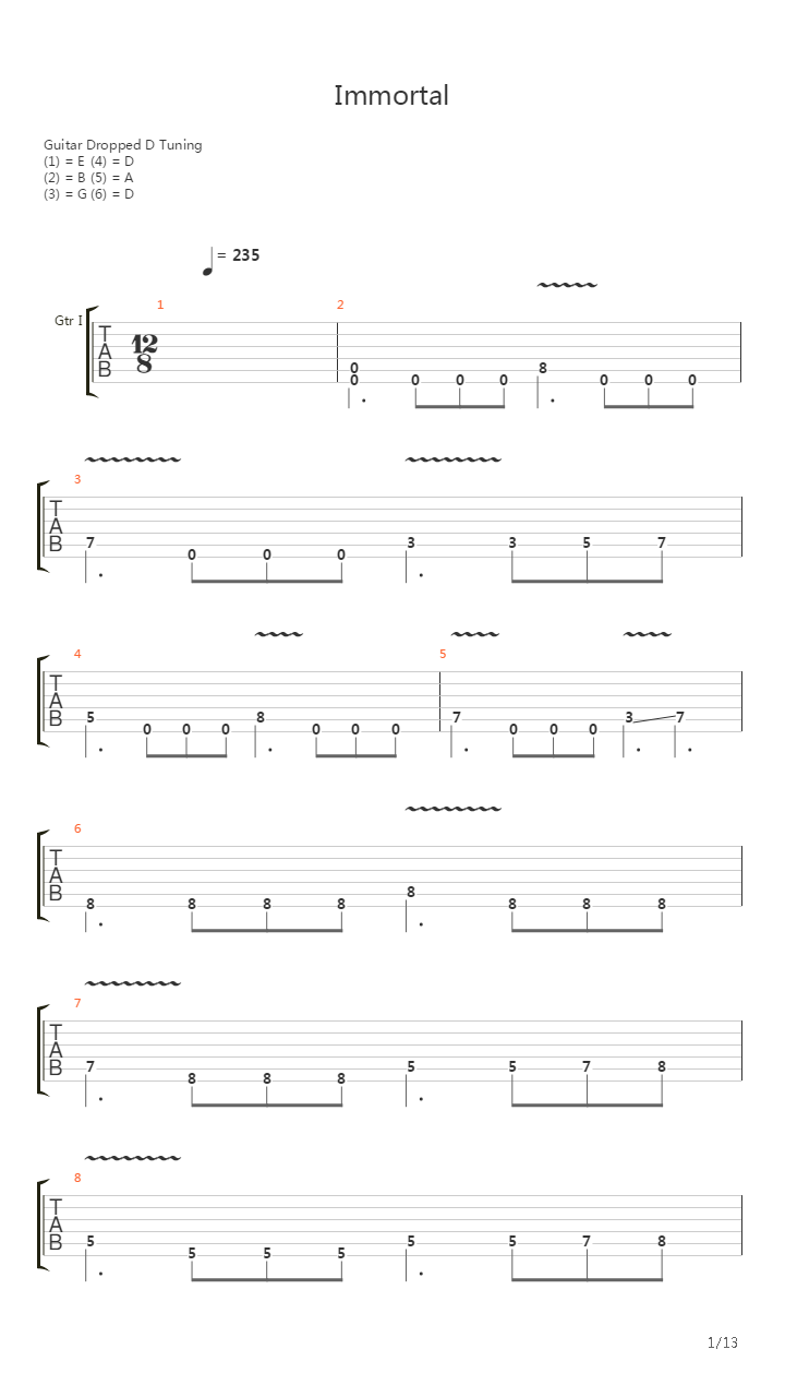 Immortal吉他谱