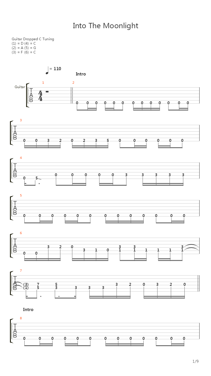 Into The Moonlight吉他谱