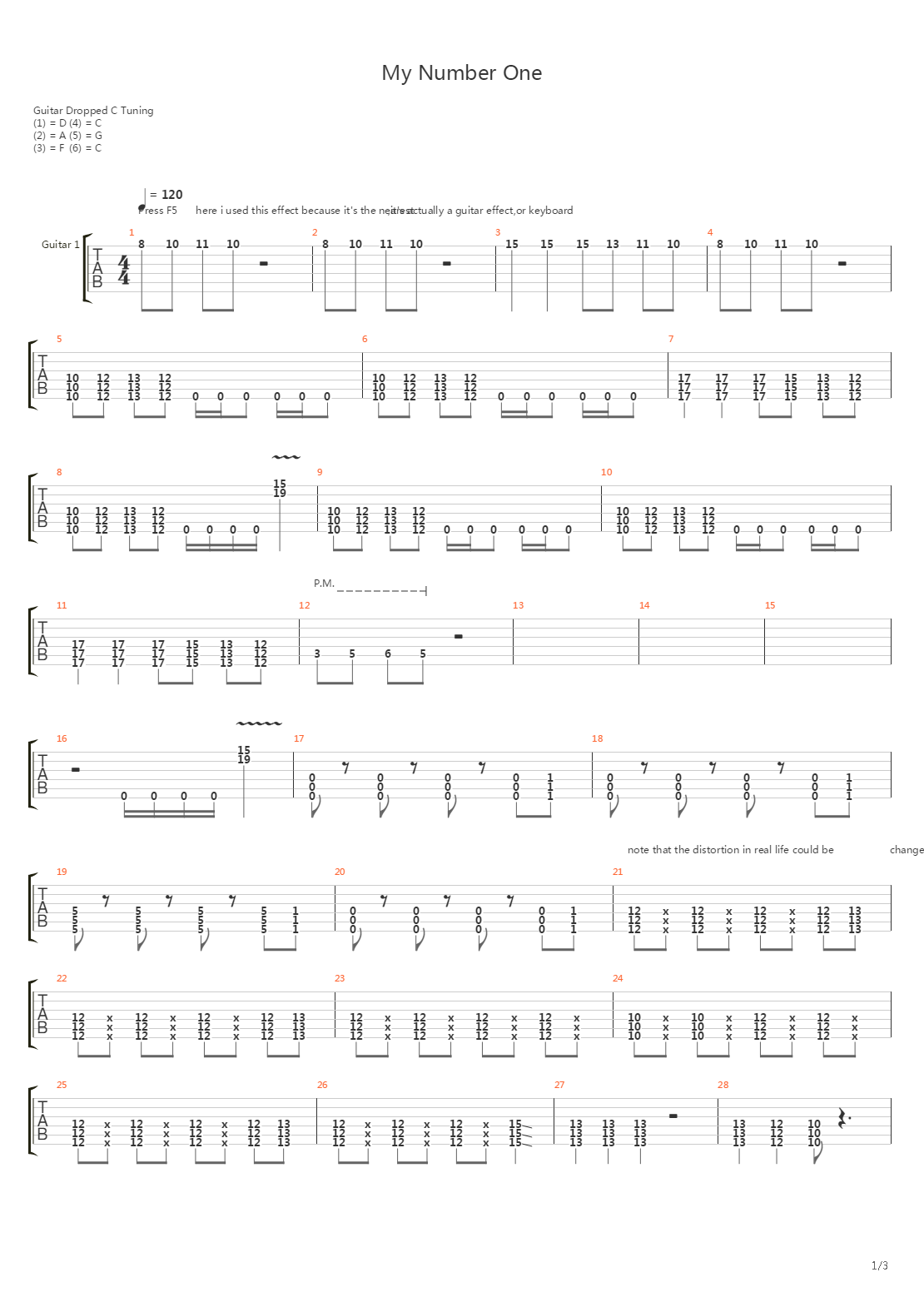 My Number One吉他谱