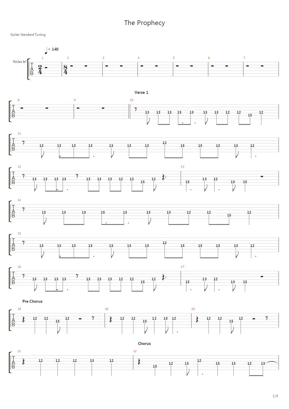 The Prophecy吉他谱