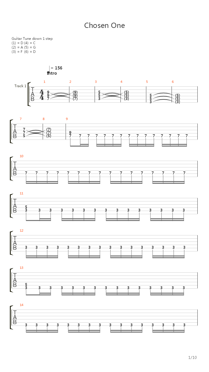 Chosen One吉他谱