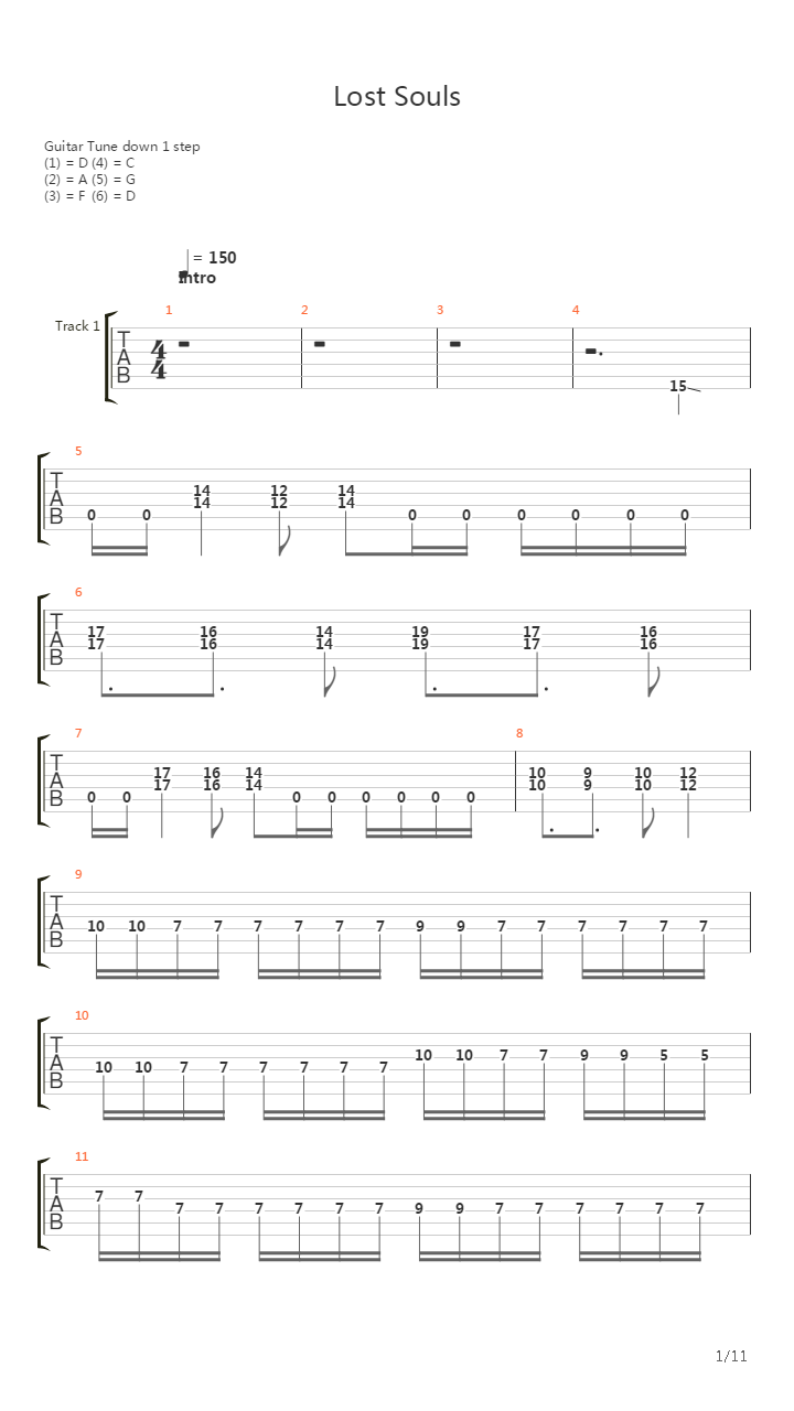 Lost Souls吉他谱