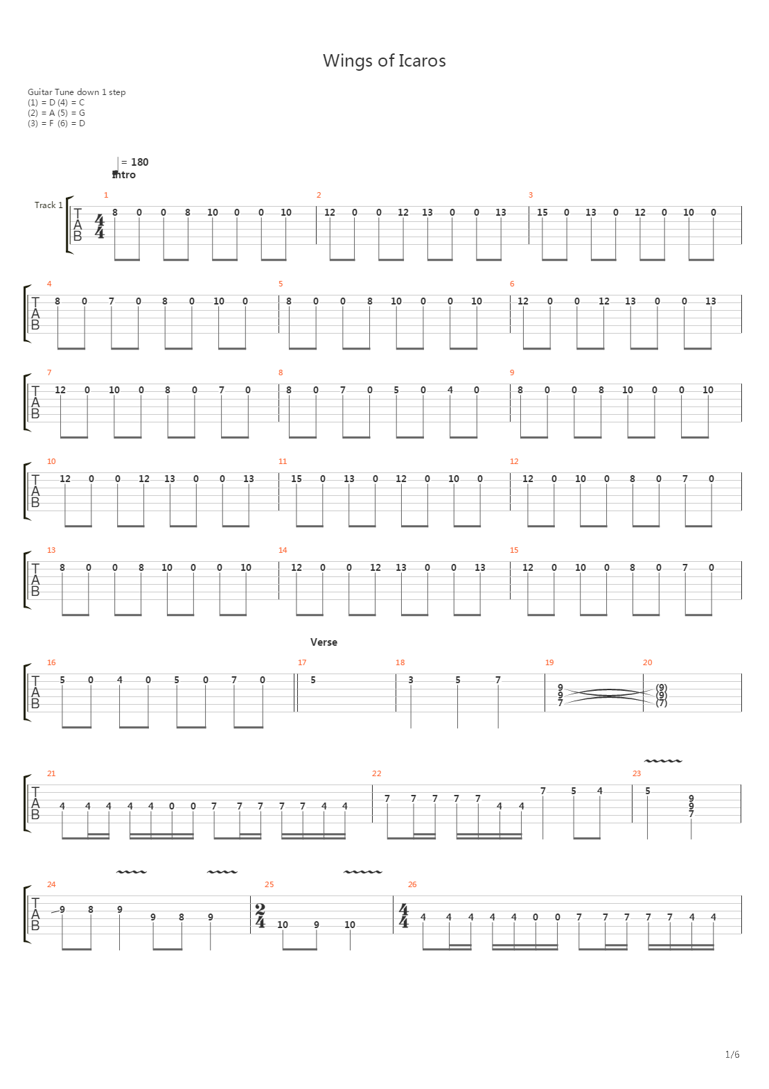 Wings Of Icaros吉他谱