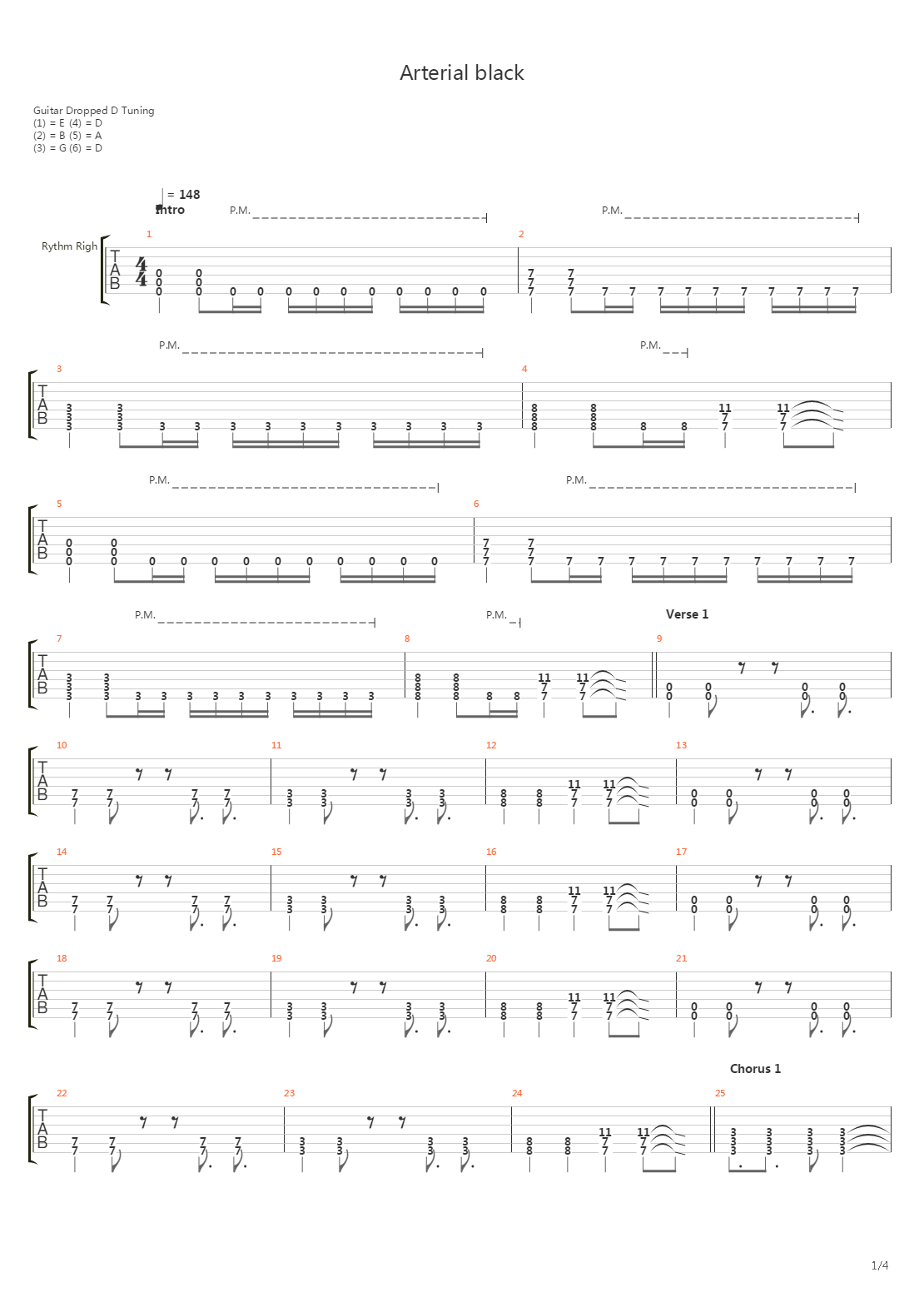 Arterial Black吉他谱