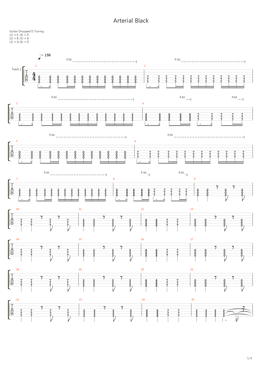 Arterial Black吉他谱