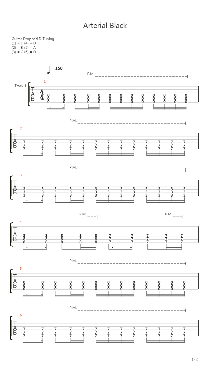 Arterial Black吉他谱