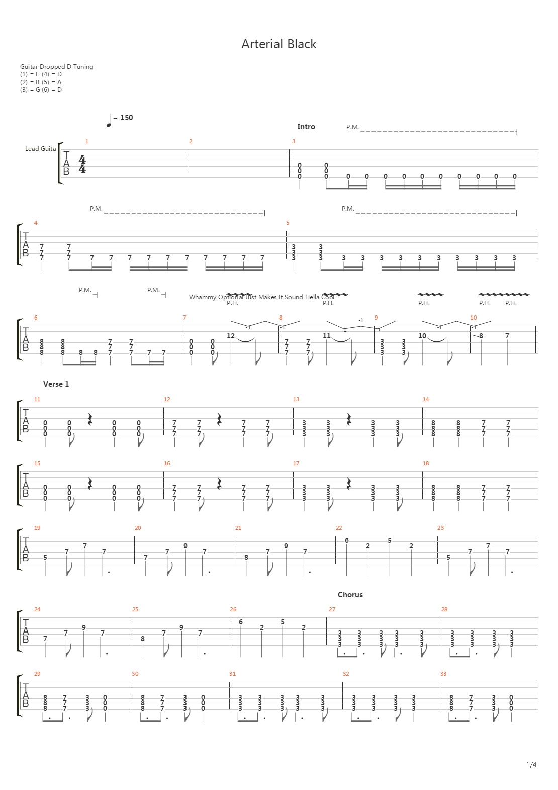Arterial Black吉他谱