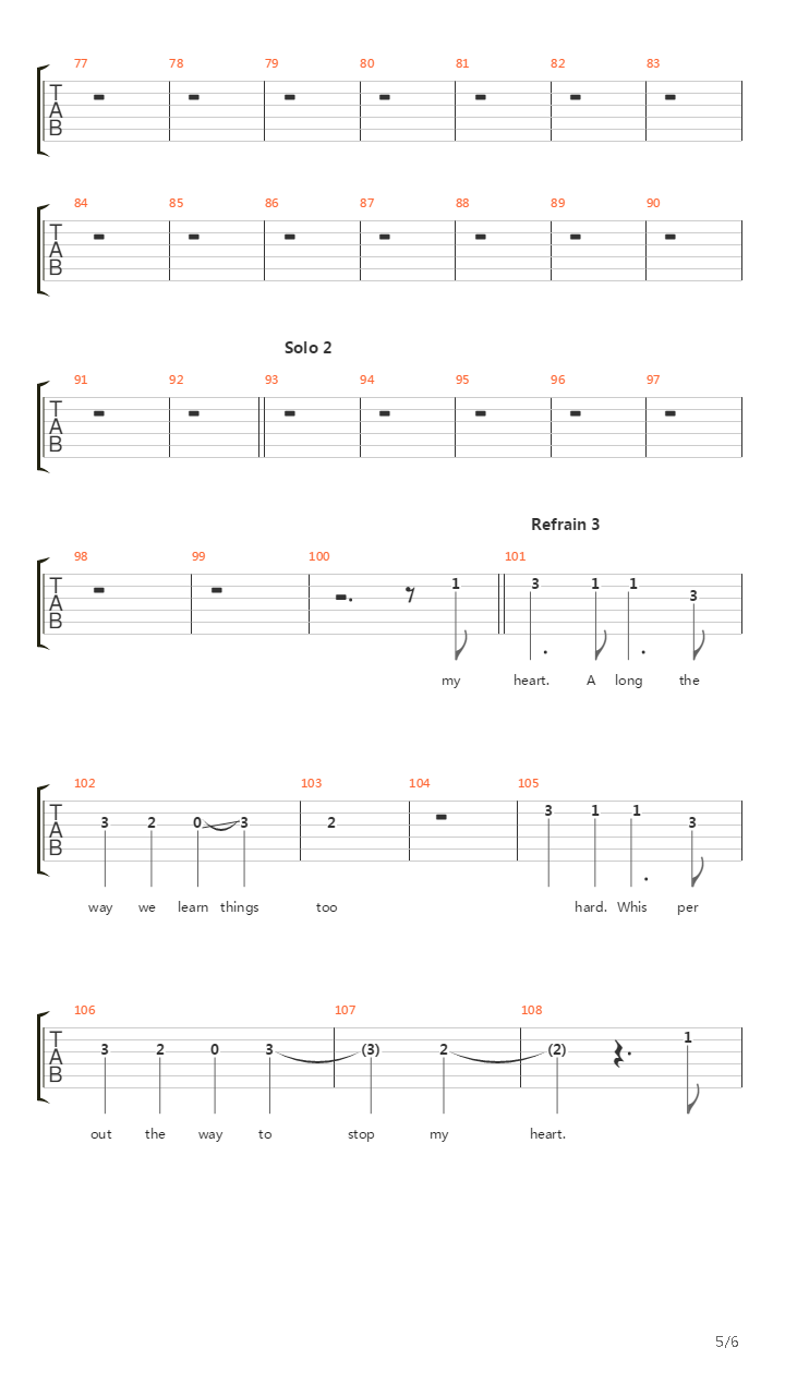 Arterial Black吉他谱