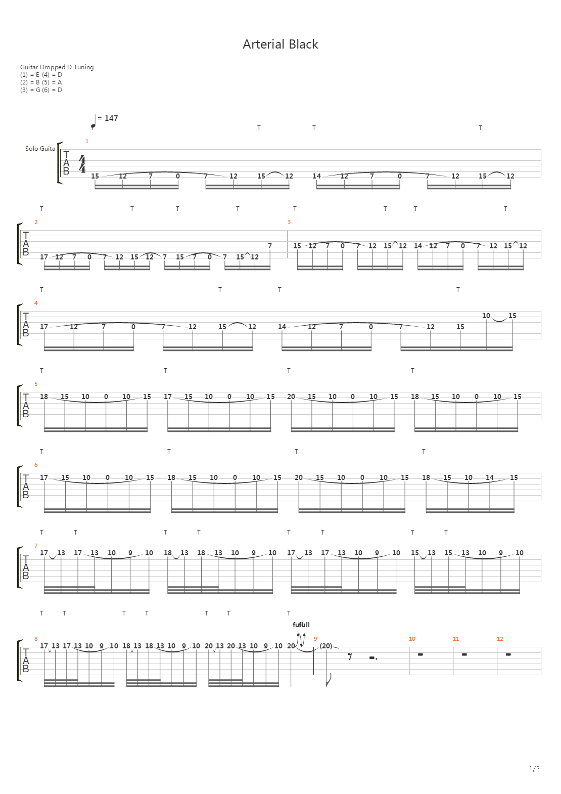 Arterial Black吉他谱