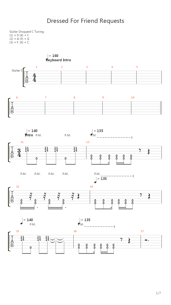 Dressed For Friends Requests吉他谱