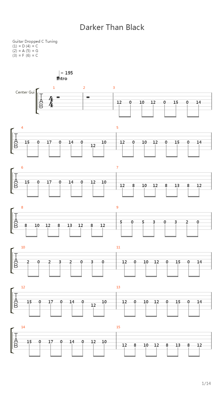 Darker Than Black吉他谱