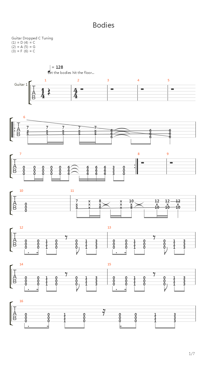 Bodies吉他谱